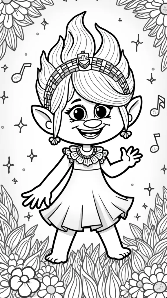 trolls world tour coloring pages poppy